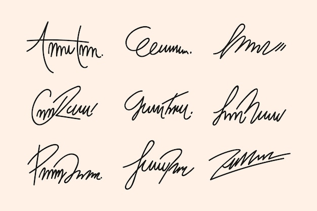 Free vector hand drawn signature element