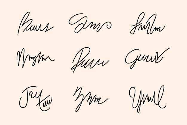 Free vector hand drawn signature element