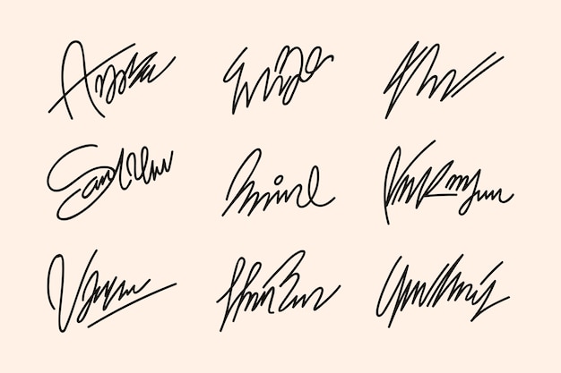 Free vector hand drawn signature element