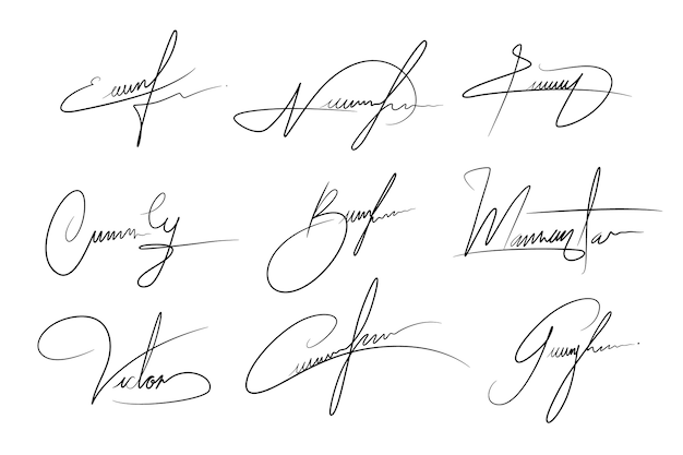 Hand drawn signature element