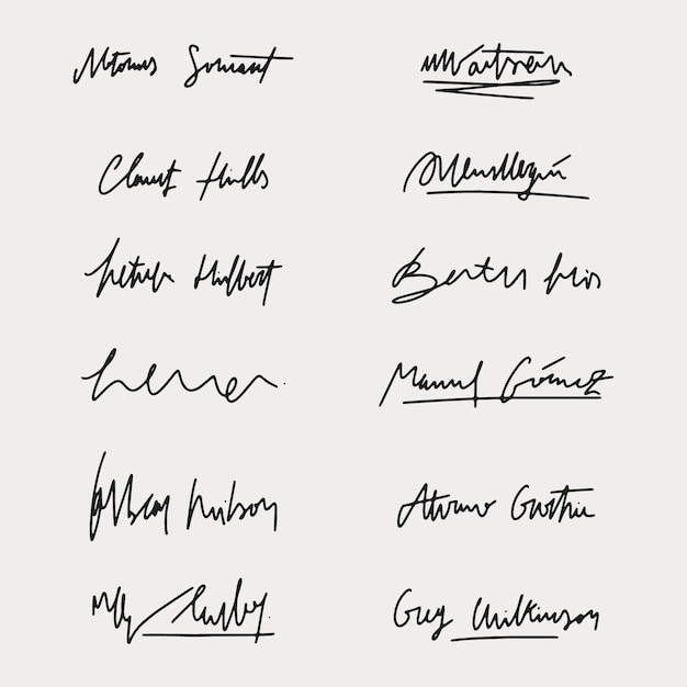 Free vector hand drawn signature element