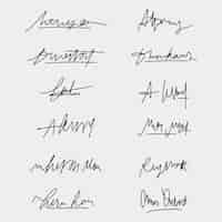 Free vector hand drawn signature element