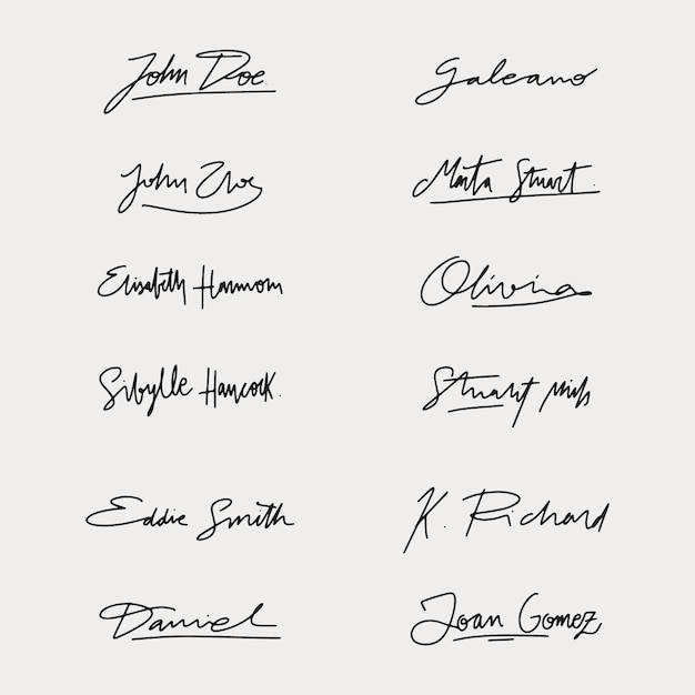 Free vector hand drawn signature element