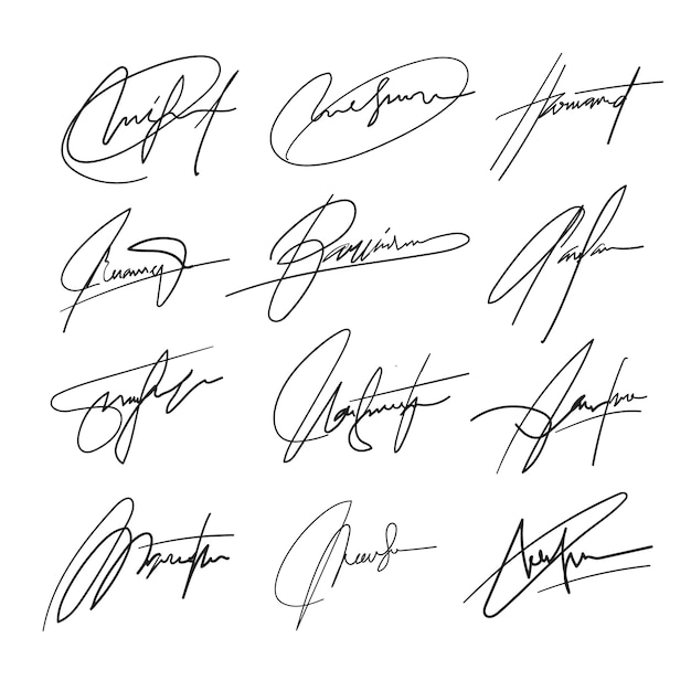 Бесплатное векторное изображение Набор подписей, нарисованных вручную