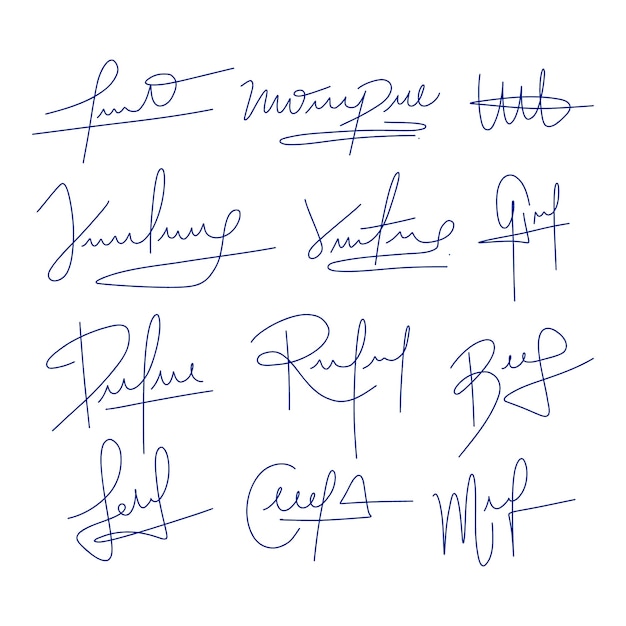 Free vector hand drawn signature set