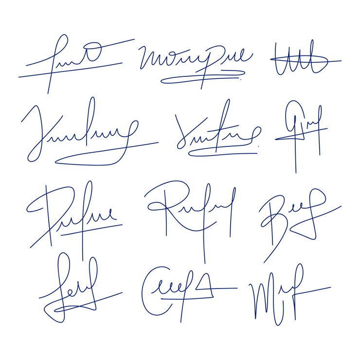 Free Vector hand drawn signature set
