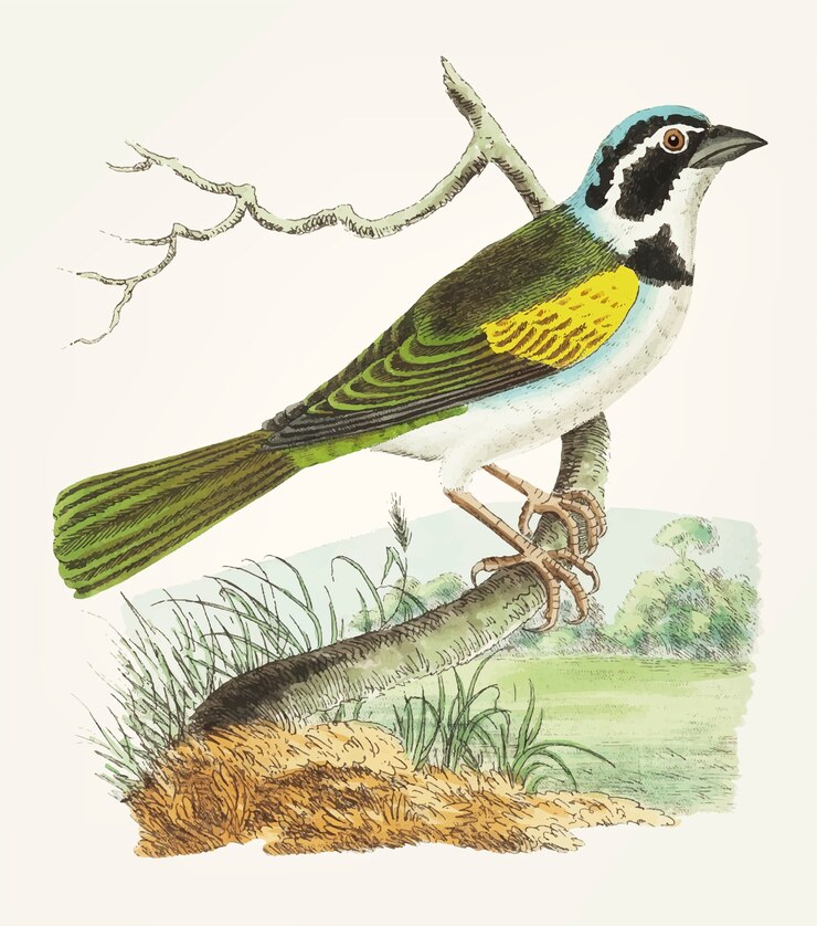 Free Vector hand drawn of silent tanager