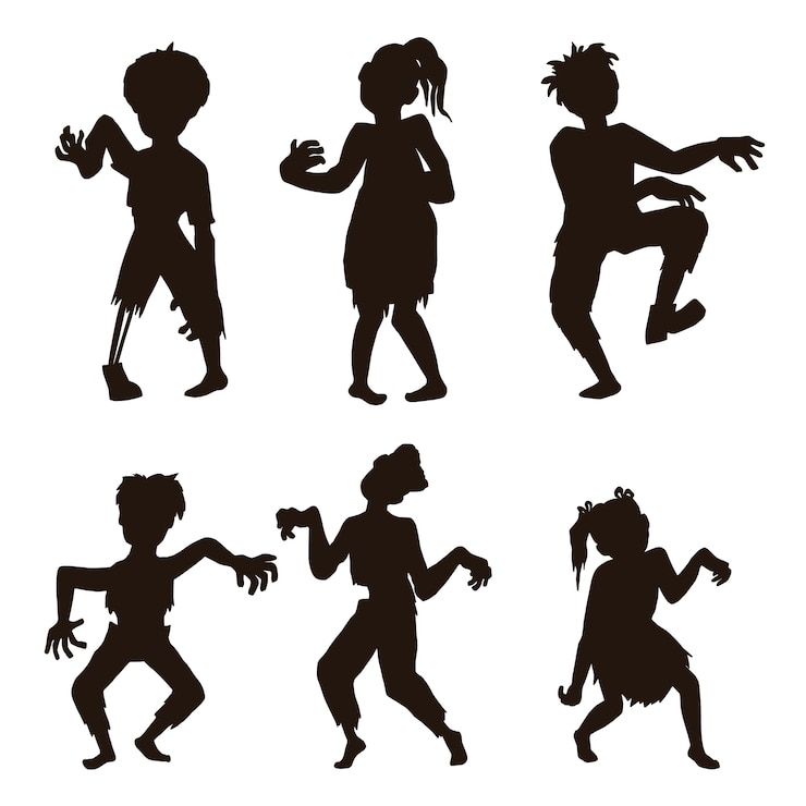 無料Vector ハロウィーン シーズンの手描きのシルエット