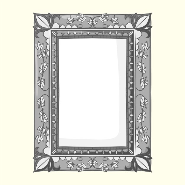 Hand drawn silver frame