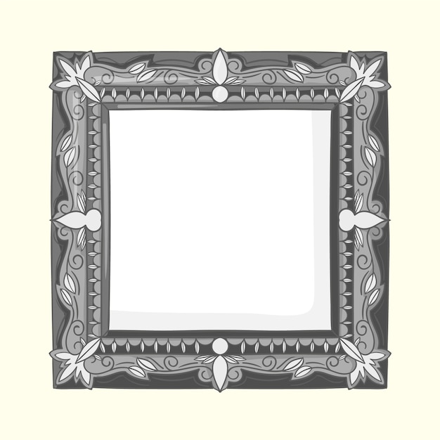 Hand drawn silver frame