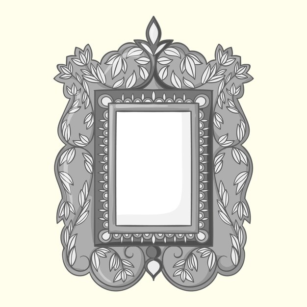 Hand drawn silver frame