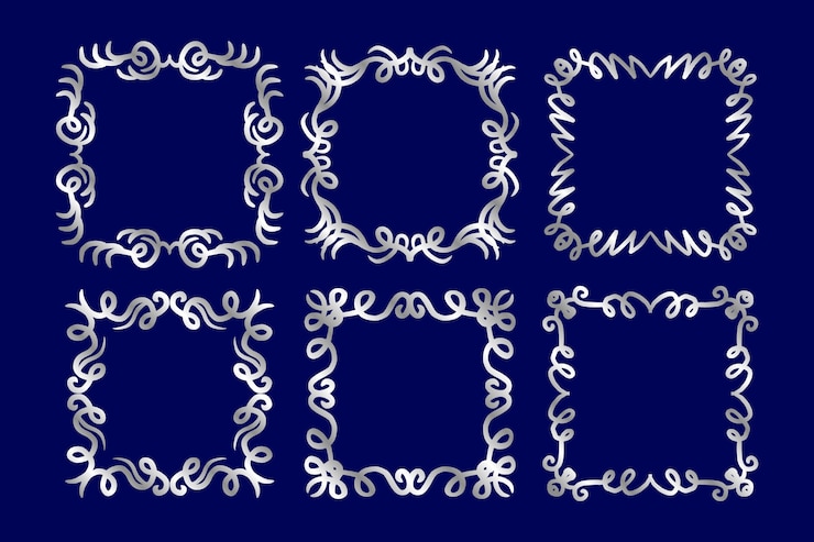 Free Vector hand drawn silver frame