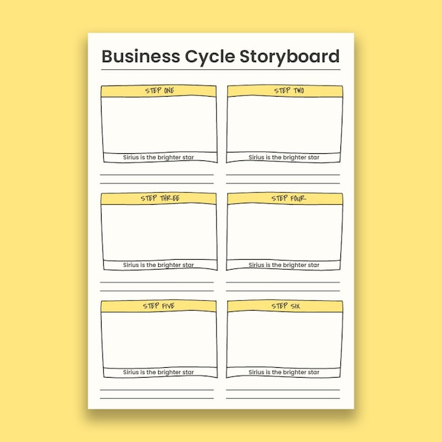 Hand drawn simple business cycle storyboard