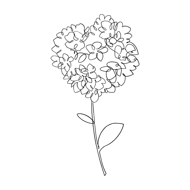 Hand drawn simple flower outline illustration