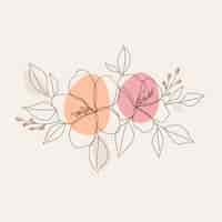 Free vector hand drawn simple flower outline illustration