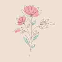 Free vector hand drawn simple flower outline illustration