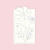 Free vector hand drawn simple flower outline illustration