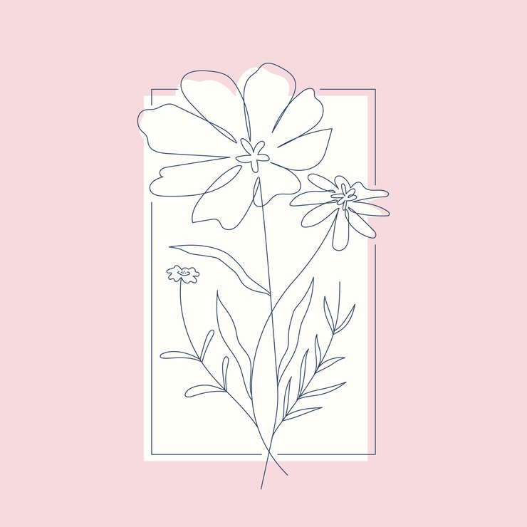 Free Vector hand drawn simple flower outline illustration