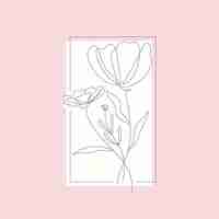 Free vector hand drawn simple flower outline illustration