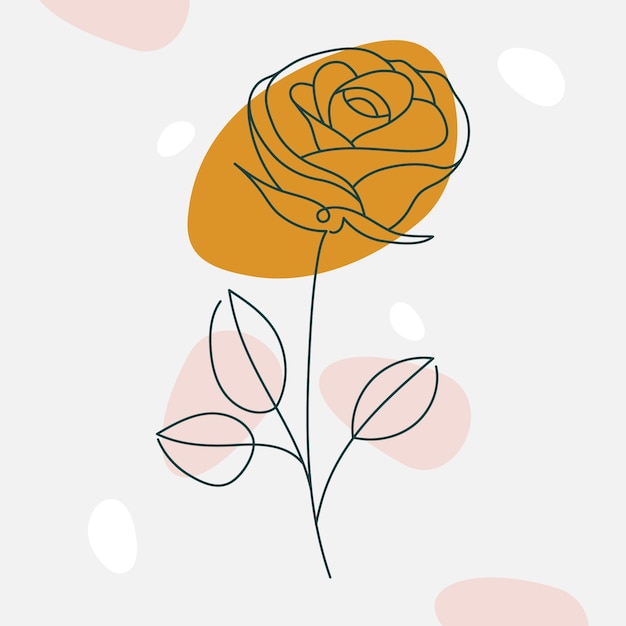 Hand drawn simple flower outline illustration