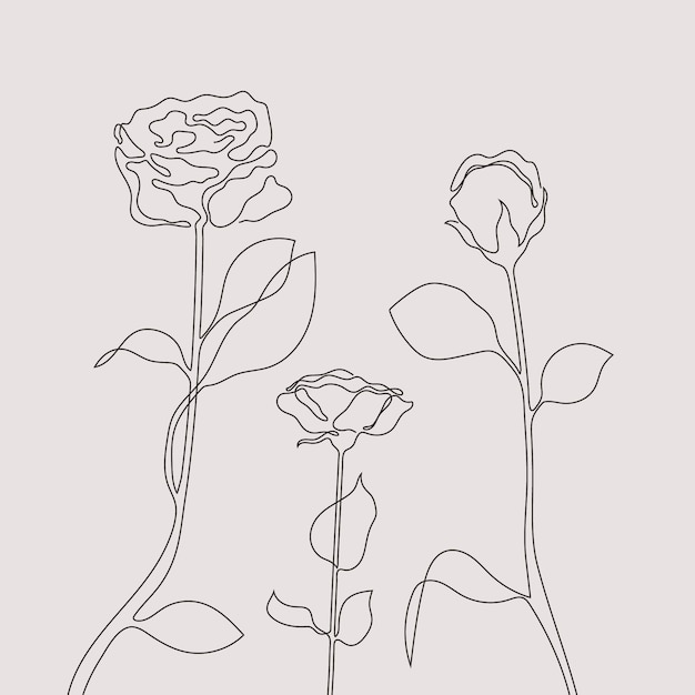 Hand drawn simple flower outline