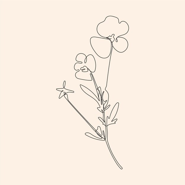 Hand drawn simple flower outline