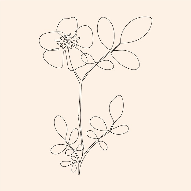 Free vector hand drawn simple flower outline