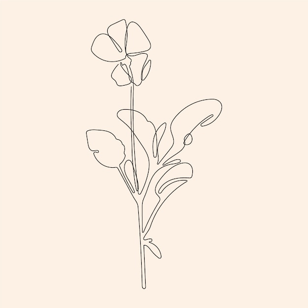 Hand drawn simple flower outline