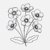 Free vector hand drawn simple flower outline