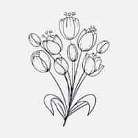 Free vector hand drawn simple flower outline