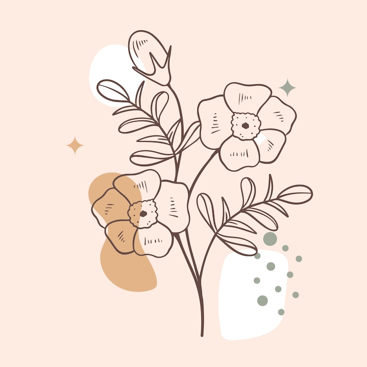 Free Vector hand drawn simple flower outline