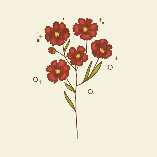 Hand drawn simple flower outline