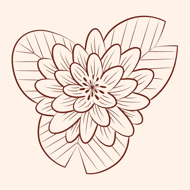 Free Vector hand drawn simple flower outline