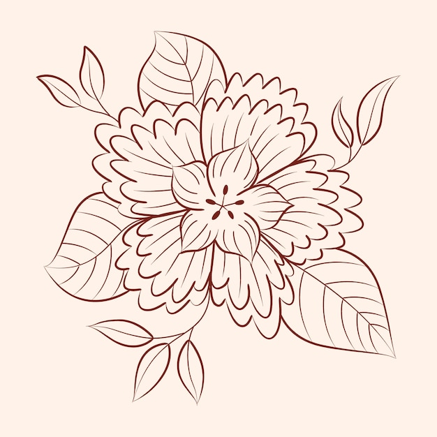 Hand drawn simple flower outline