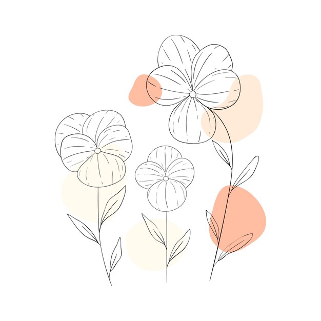 Hand drawn simple flower outline