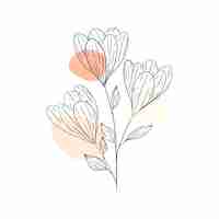 Free vector hand drawn simple flower outline