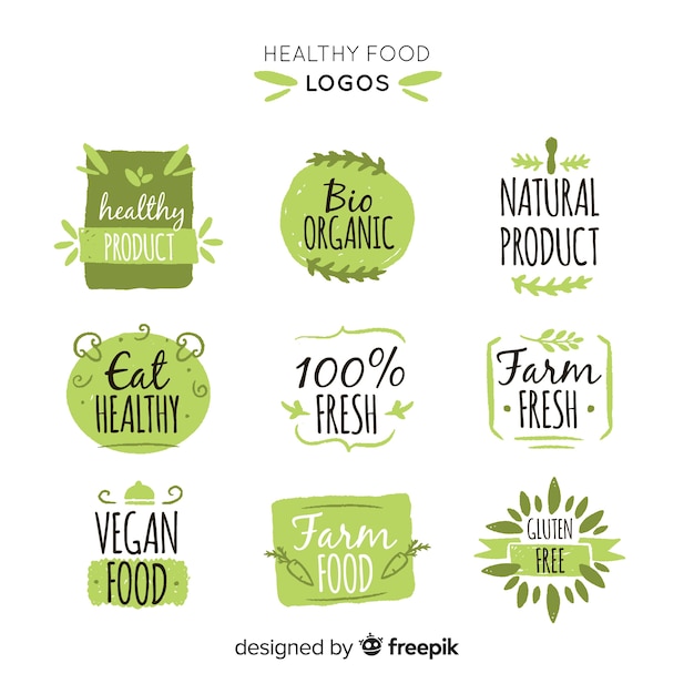 Hand drawn simple organic food label pack