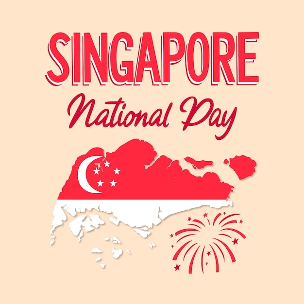 Hand drawn singapore national day lettering