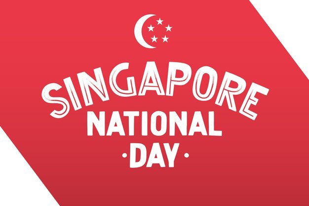 Hand drawn singapore national day lettering