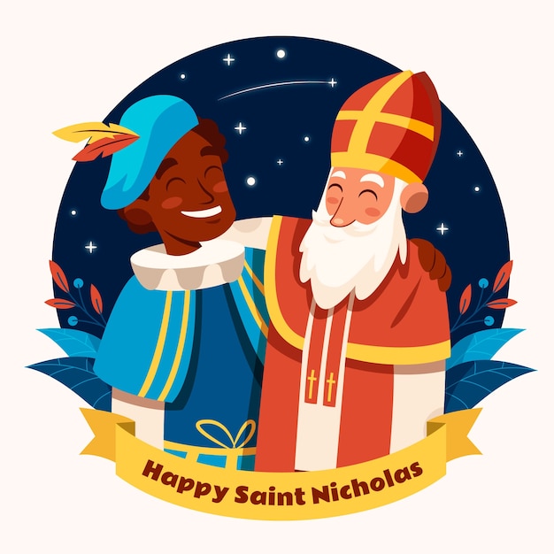 무료 벡터 손으로 그린 sinterklaas 그림