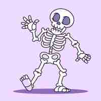 Free vector hand drawn skeleton cartoon illustration