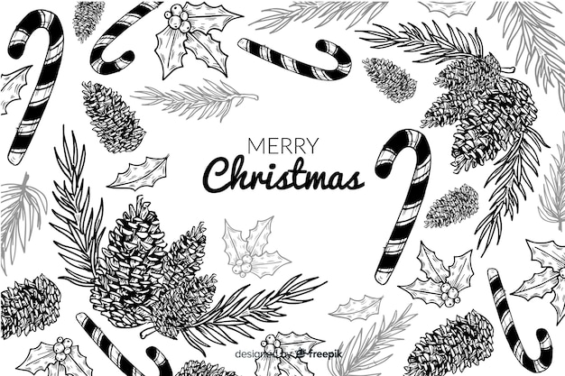 Free vector hand drawn sketches christmas background