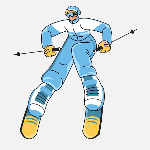 Free vector hand drawn ski  cartoon illustration