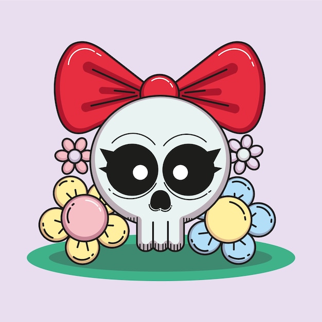 Free vector hand drawn skull cartoon illustration