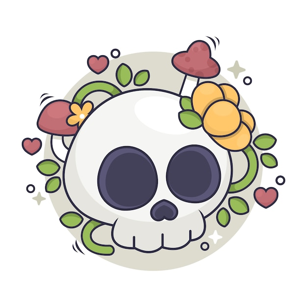 Free Vector hand drawn skull cartoon illustration