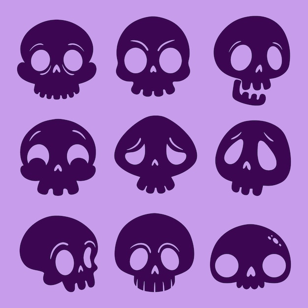 Free vector hand drawn skull silhouette illustration