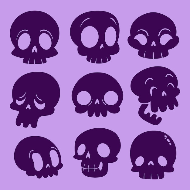 hand drawn skull silhouette illustration
