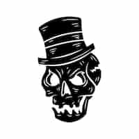 Free vector hand drawn skull silhouette illustration