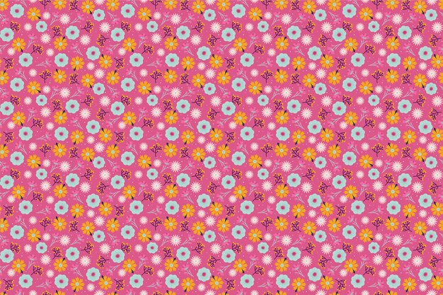 Hand drawn small flowers pattern design