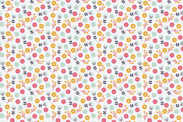 Free vector hand drawn small flowers pattern design